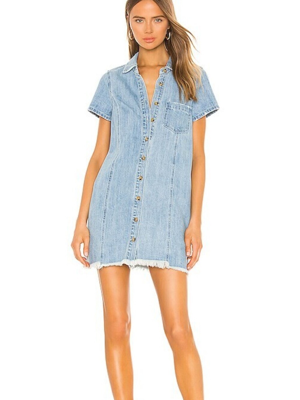 Y2K Show Me Your Mumu Cyrus Denim Mini Dress XS Button Front Pockets Western
